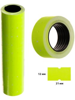 Этикет-лента 21 х 12 мм, прямоугольная, жёлтая, 500 этикеток