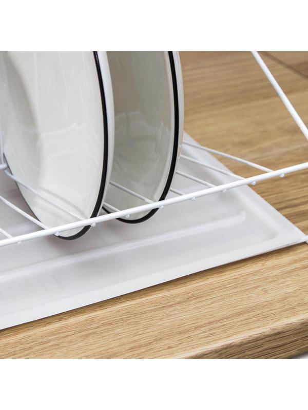 Сушилка для посуды с поддоном, 38×24×37 см, цвет белый