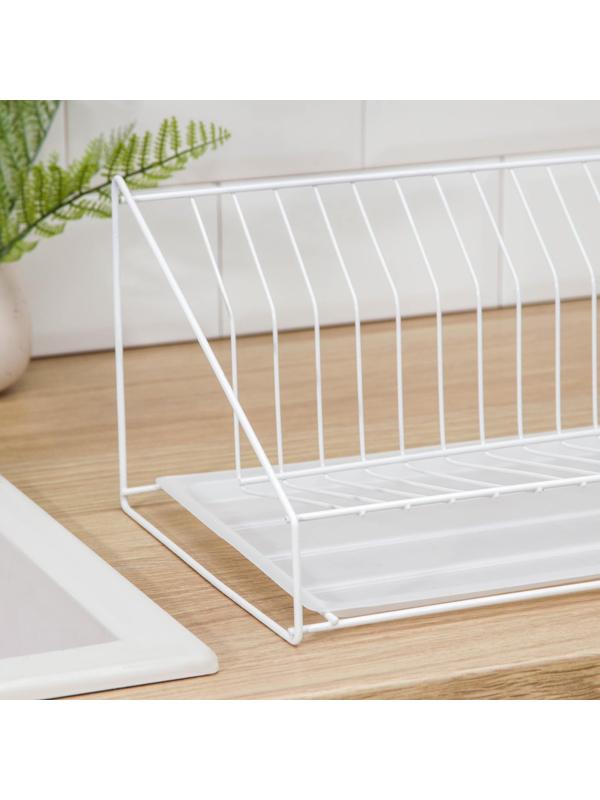 Сушилка для посуды с поддоном, 38×17,5×23,5 см, цвет белый