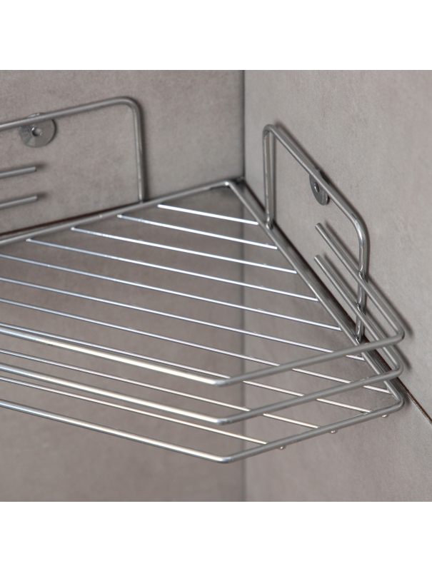 Полка для ванной угловая, 20,5×20,5×6,5 см, цвет хром