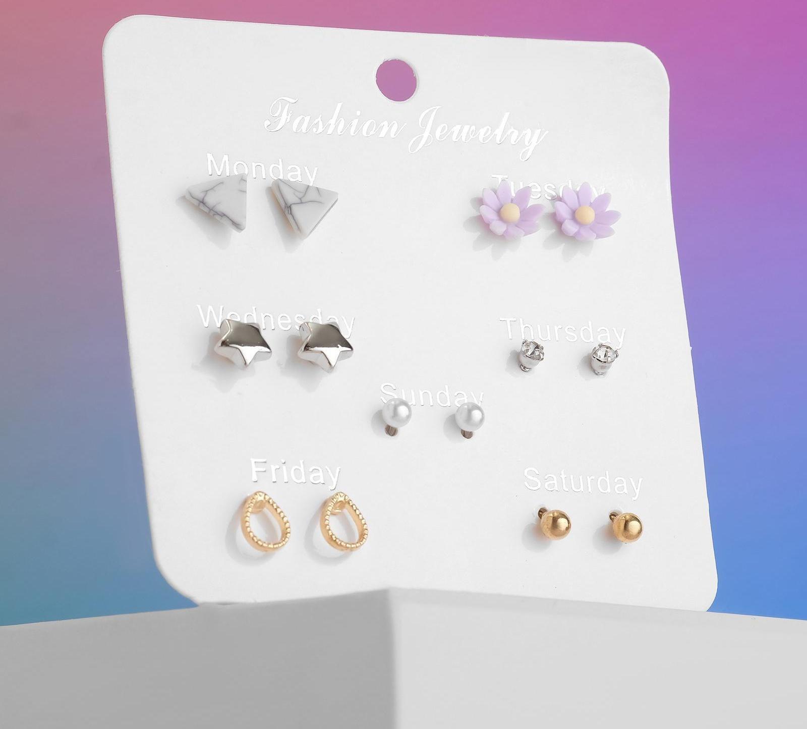 Серьги набор 7 пар 