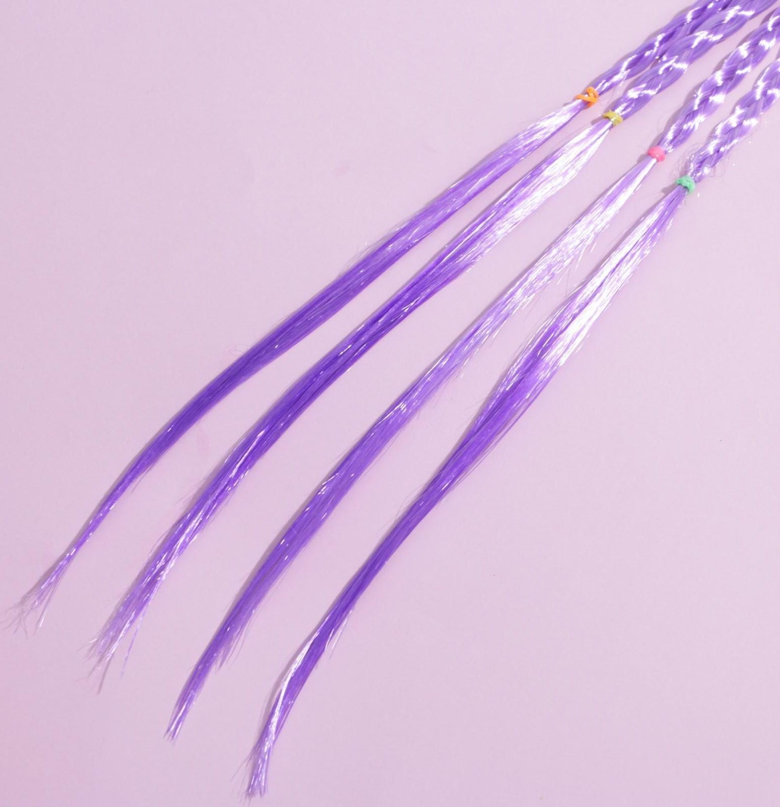 Цветные косички для волос «Верь в сказку», на резинке, диам 4 см.