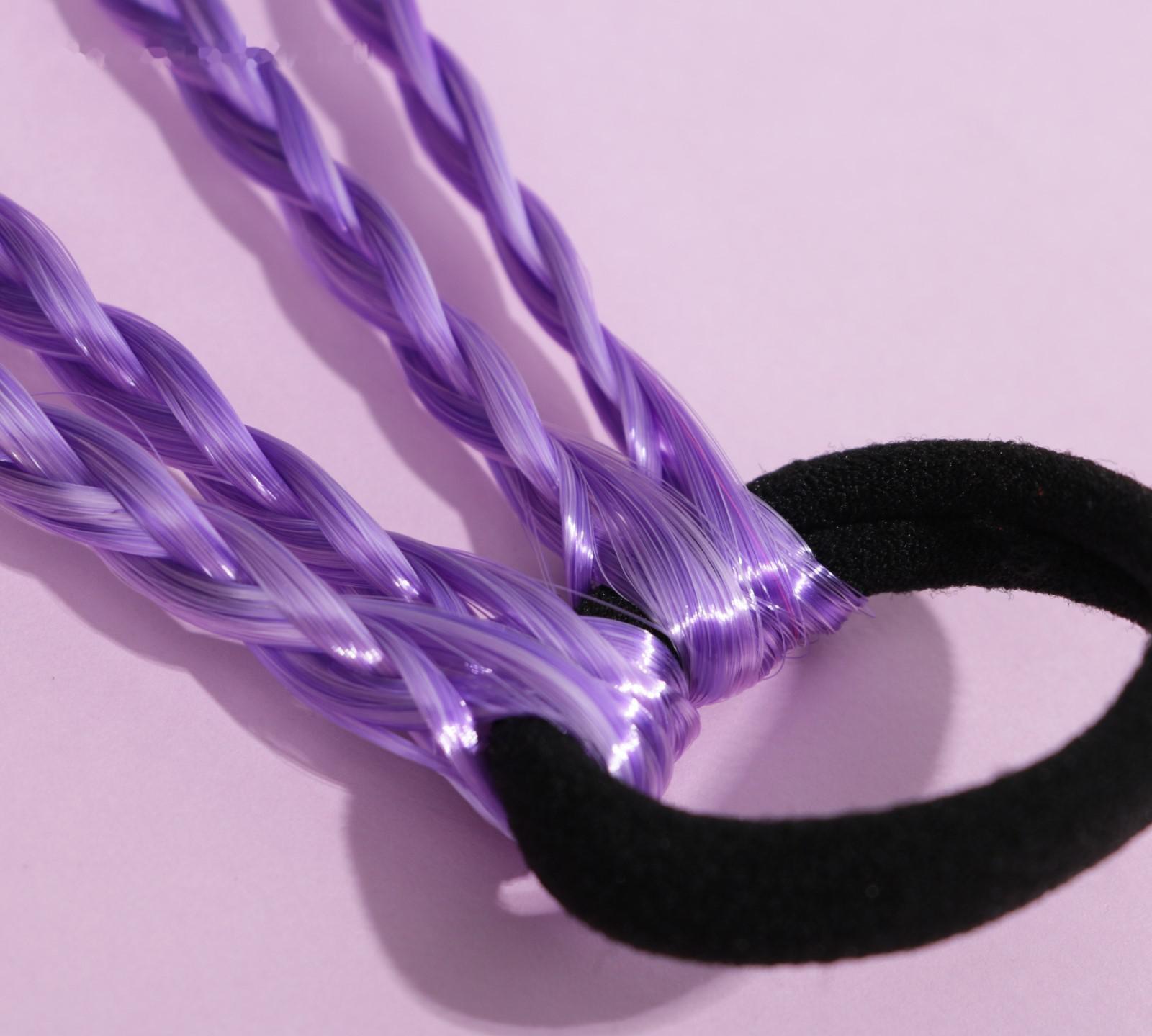 Цветные косички для волос «Верь в сказку», на резинке, диам 4 см.