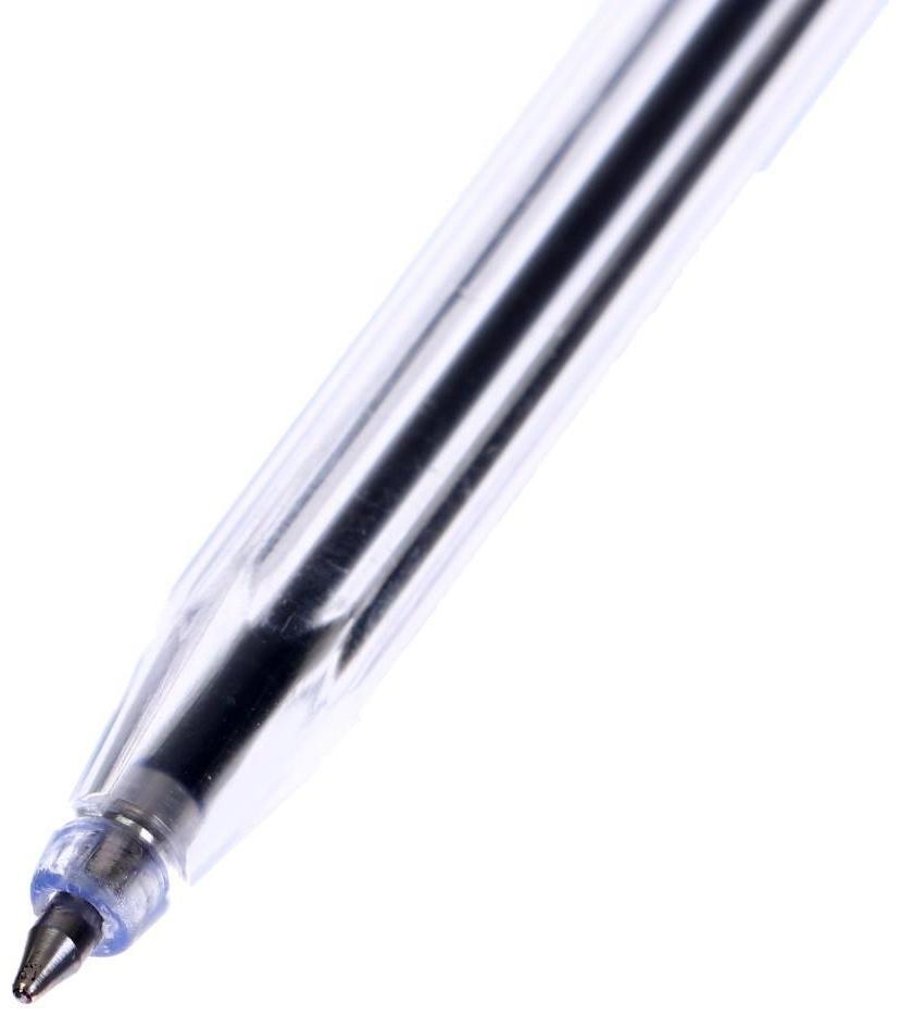 Ручка шариковая, поворотная, пишущий узел 1,0 мм., стержень синий, корпус прозрачный