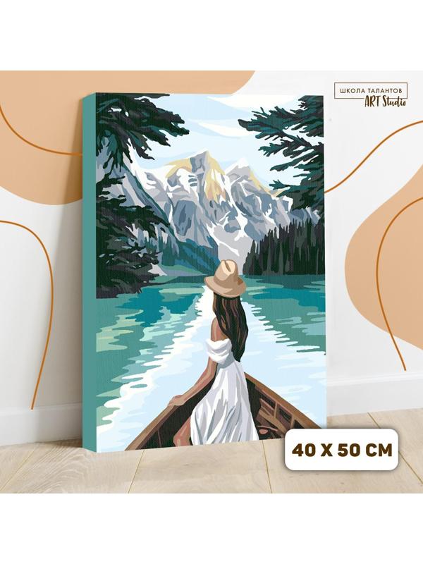 Картина по номерам на холсте с подрамником «Девушка в лодке» 40х50 см