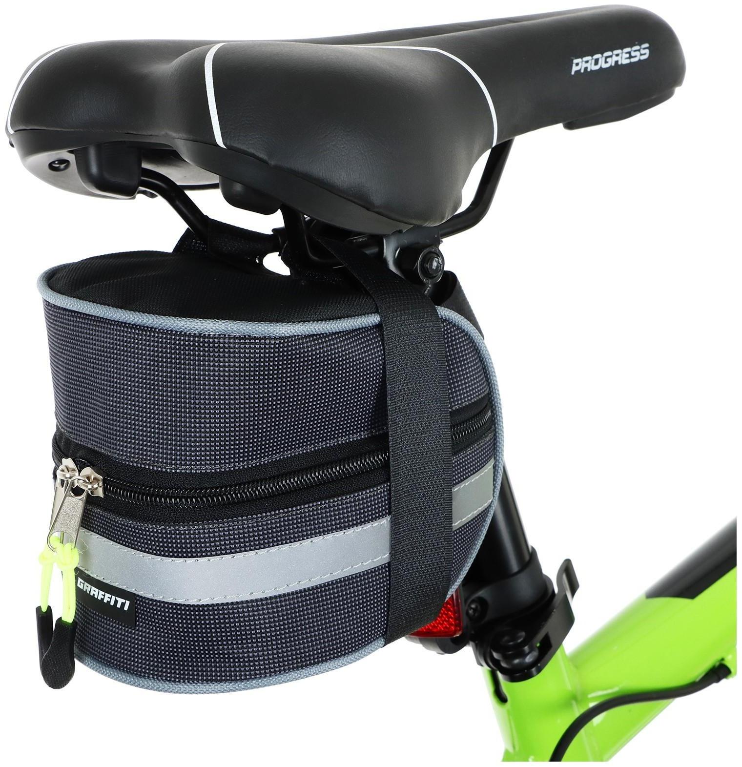 Велосумка под седло Graffiti-МАСТЕР, средняя, цвет серый