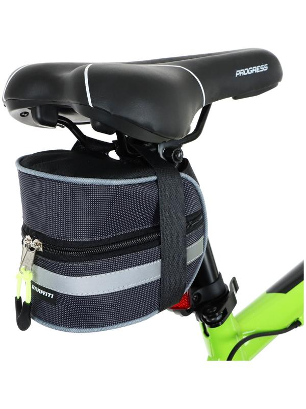 Велосумка под седло Graffiti-МАСТЕР, средняя, цвет серый