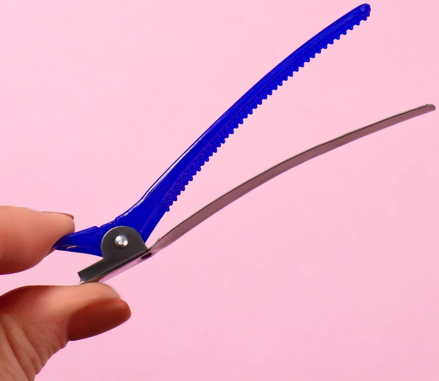 Набор зажимов для волос, 10 см, 6 шт, цвет МИКС