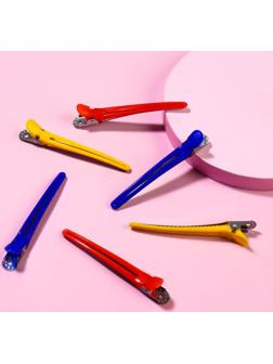 Набор зажимов для волос, 10 см, 6 шт, цвет МИКС