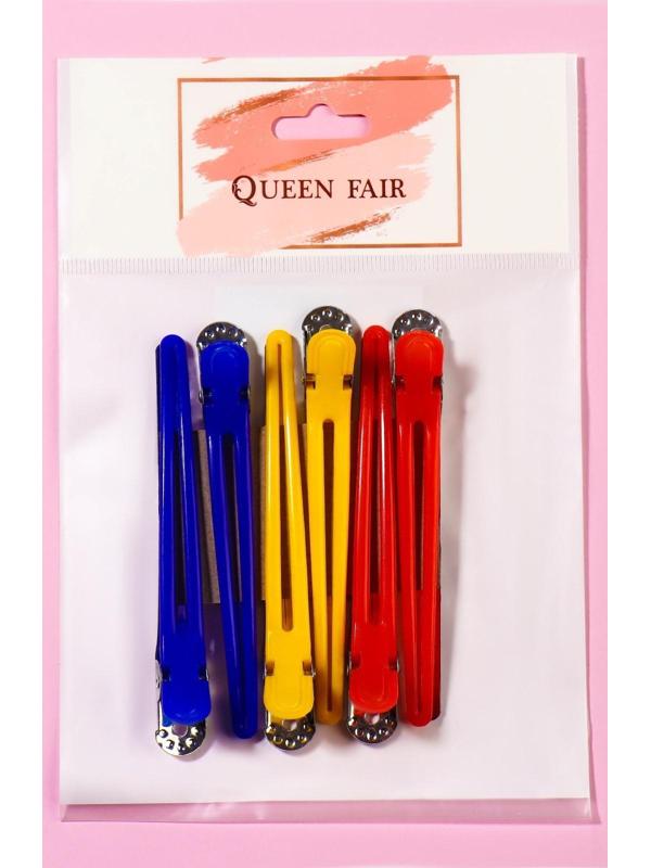 Набор зажимов для волос, 10 см, 6 шт, цвет МИКС