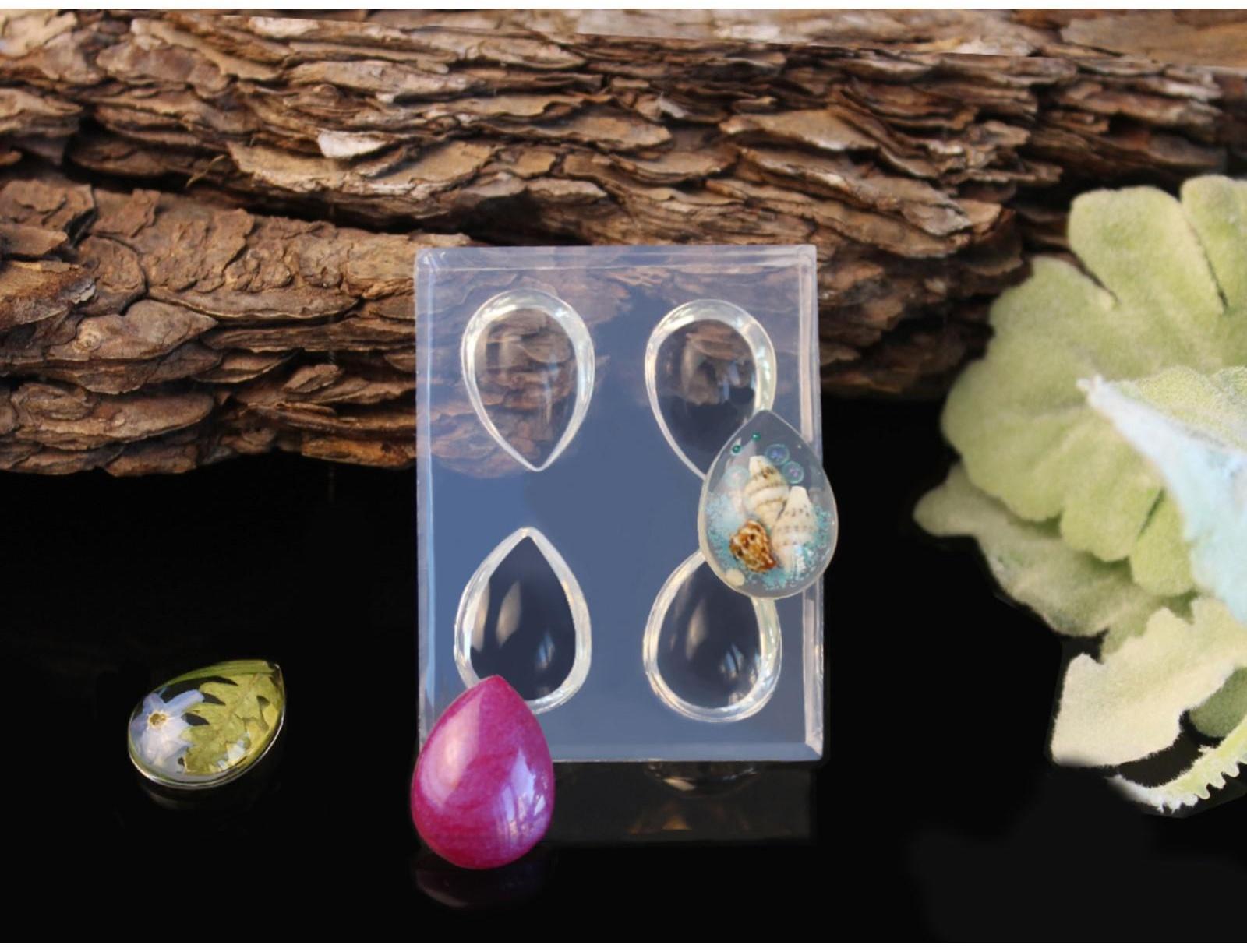 Силиконовый молд 4-х капелек, КЛ-104, 18 × 13 мм, h-5 мм