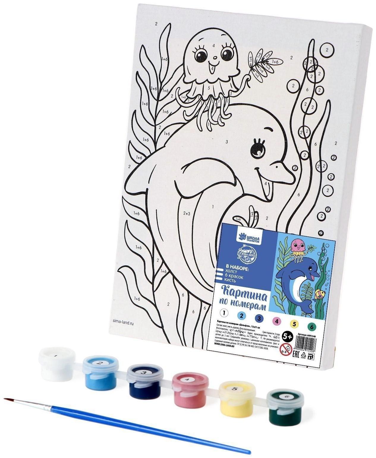 Картина по номерам «Дельфин» 21х15 см