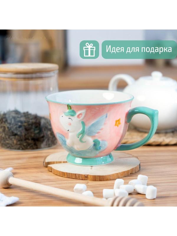 Кружка детская керамическая «Единорог», 450 мл, цвет разноцветный