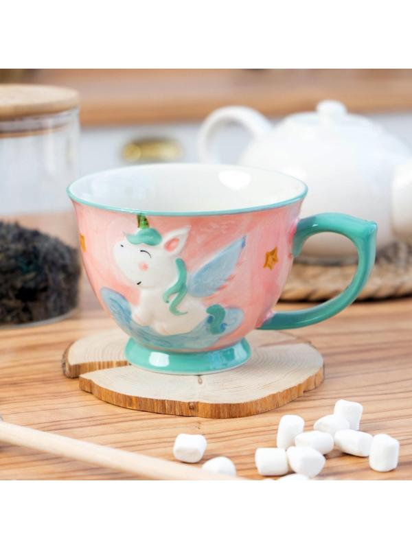 Кружка детская керамическая «Единорог», 450 мл, цвет разноцветный