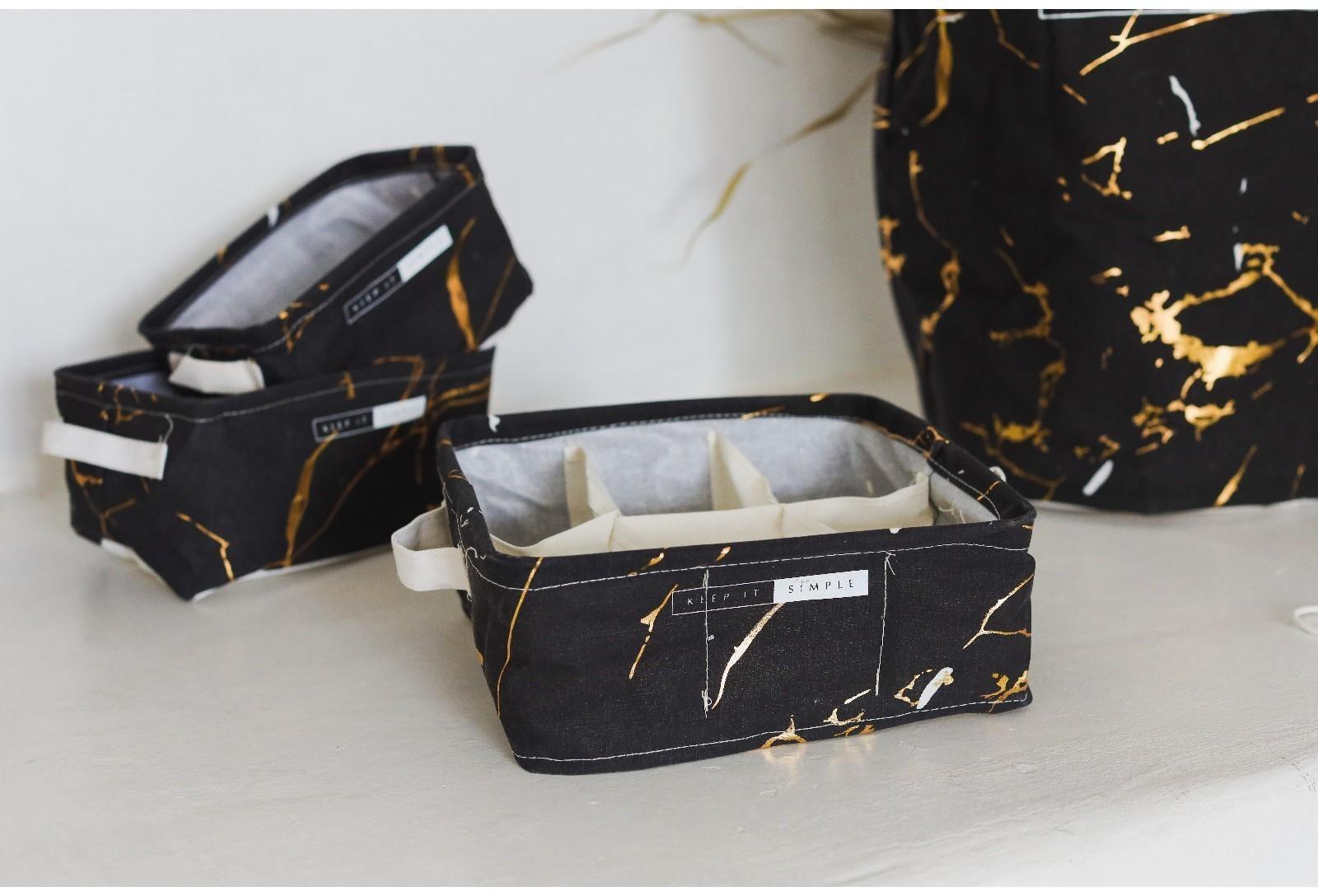 Органайзер для хранения Доляна «Мрамор», 6 отделений, 28,5×28,5×12 см, цвет чёрный