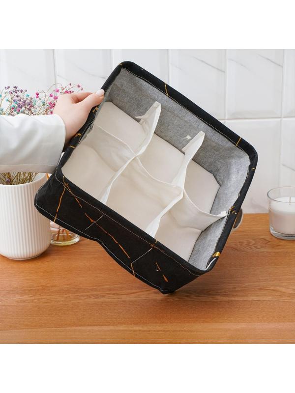 Органайзер для хранения Доляна «Мрамор», 6 отделений, 28,5×28,5×12 см, цвет чёрный