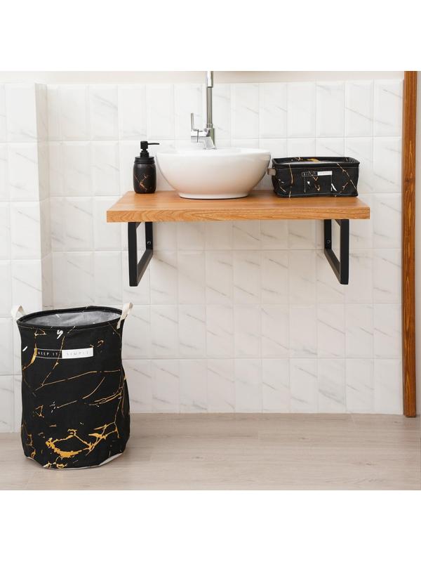 Органайзер для хранения Доляна «Мрамор», 6 отделений, 28,5×28,5×12 см, цвет чёрный