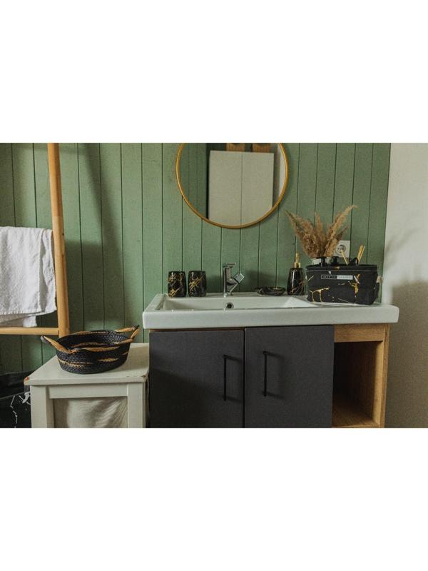 Органайзер для хранения Доляна «Мрамор», 6 отделений, 28,5×28,5×12 см, цвет чёрный