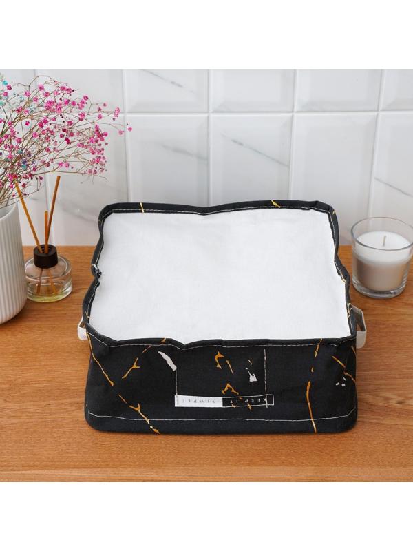 Органайзер для хранения Доляна «Мрамор», 6 отделений, 28,5×28,5×12 см, цвет чёрный