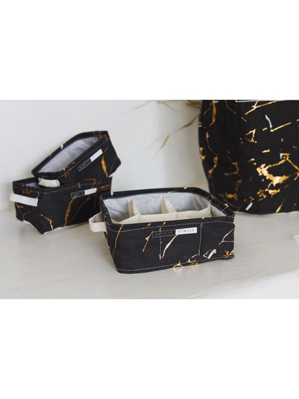 Органайзер для хранения Доляна «Мрамор», 6 отделений, 28,5×28,5×12 см, цвет чёрный