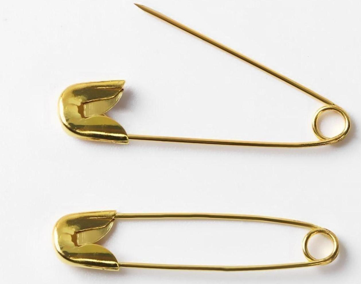 Булавки английские №0, 28 мм, 10 шт, цвет золотой