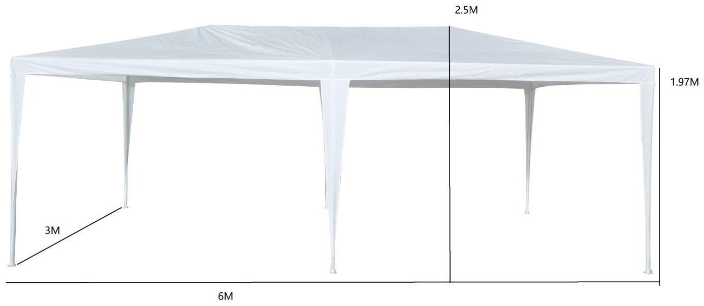 Шатер садовый 6*3м белый, открытый