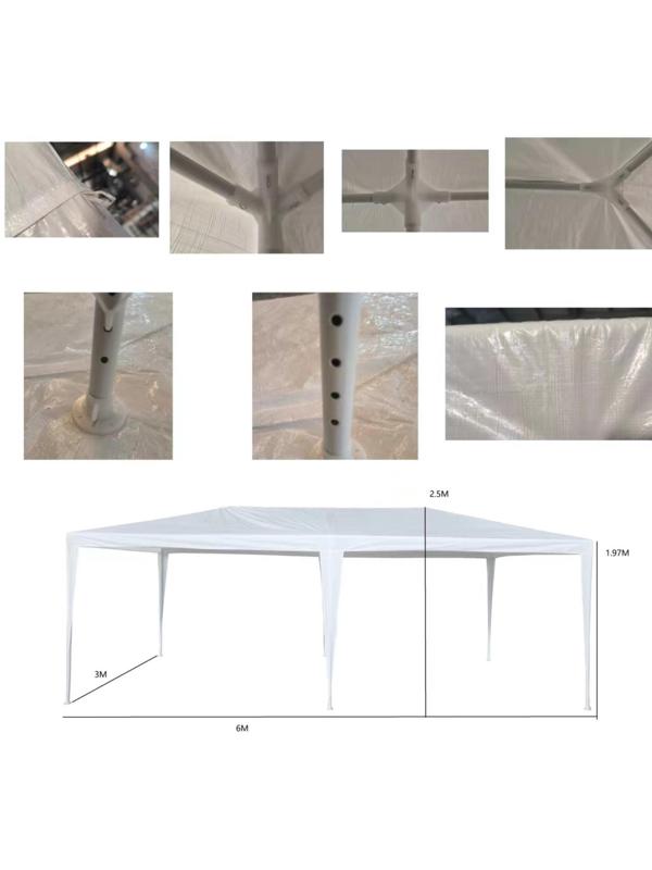 Шатер садовый 6*3м белый, открытый