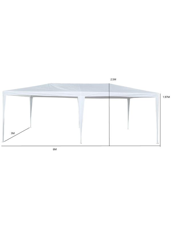 Шатер садовый 6*3м белый, открытый