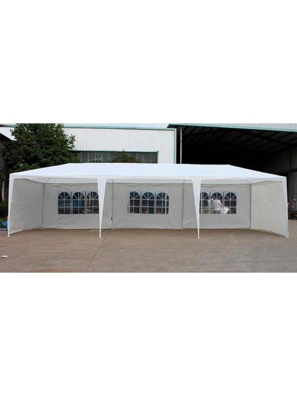 Шатер садовый 9*3м белый, 3 стенки