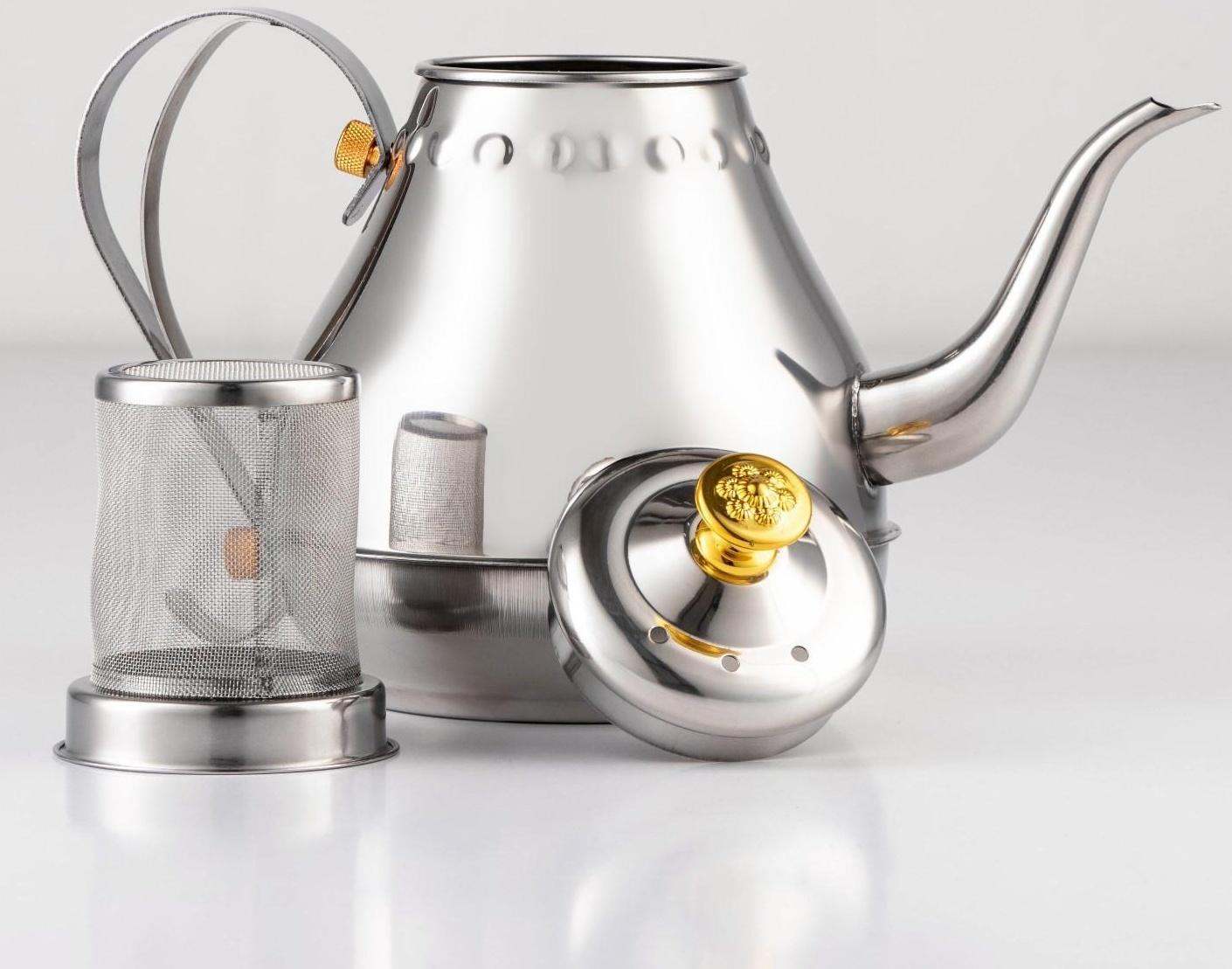 Чайник заварочный из нержавеющей стали «Леранс», 1,1 л, металлическое сито