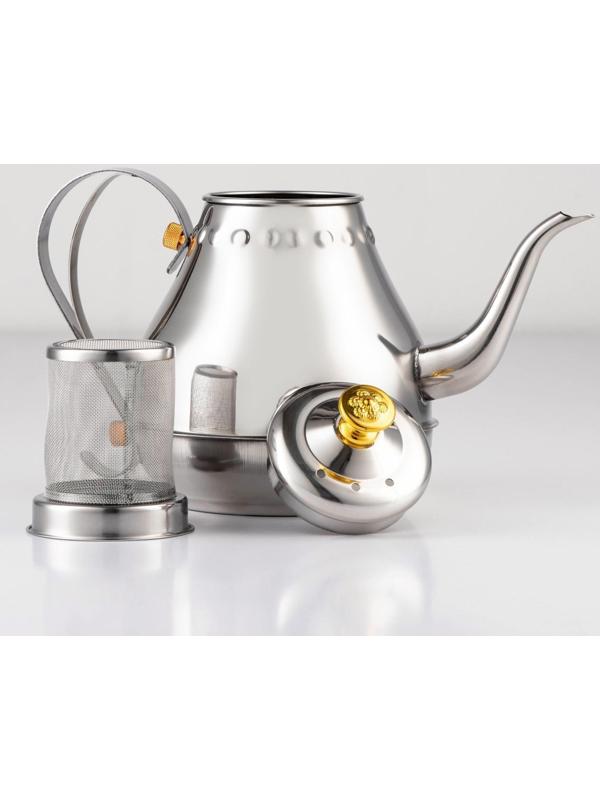 Чайник заварочный из нержавеющей стали «Леранс», 1,1 л, металлическое сито