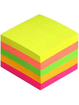 Блок с липким краем 51 мм х 51 мм, 400 листов, флуоресцентный, 5 цветов