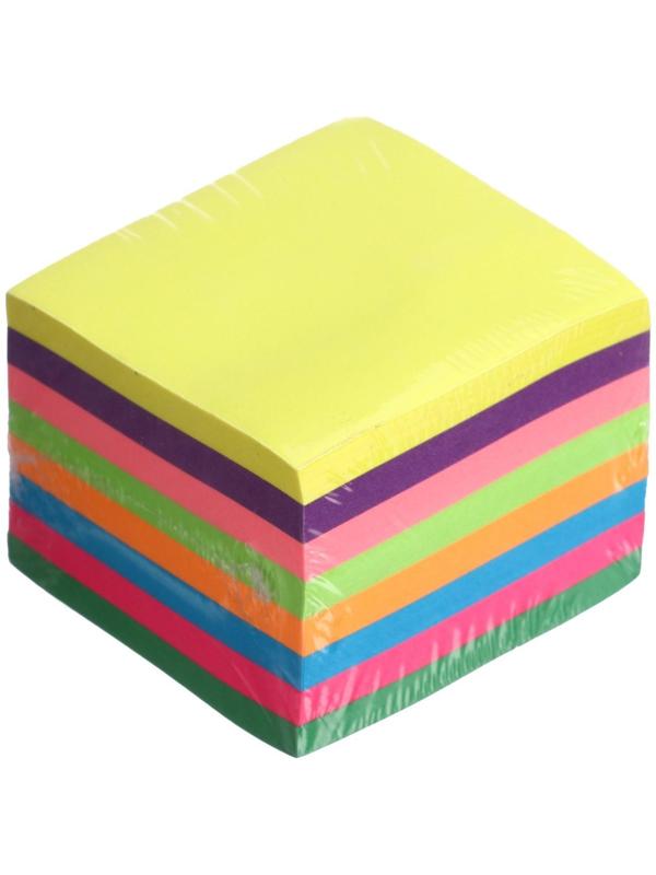 Блок с липким краем 51 мм х 51 мм, 400 листов, флуоресцентный, 8 цветов