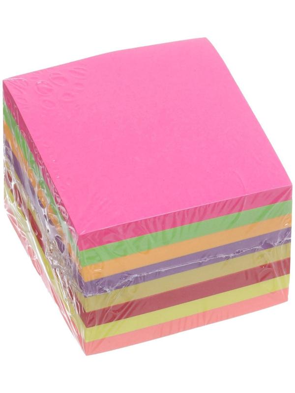 Блок с липким краем 51 мм х 51 мм, 400 листов, флуоресцентный, 8 цветов