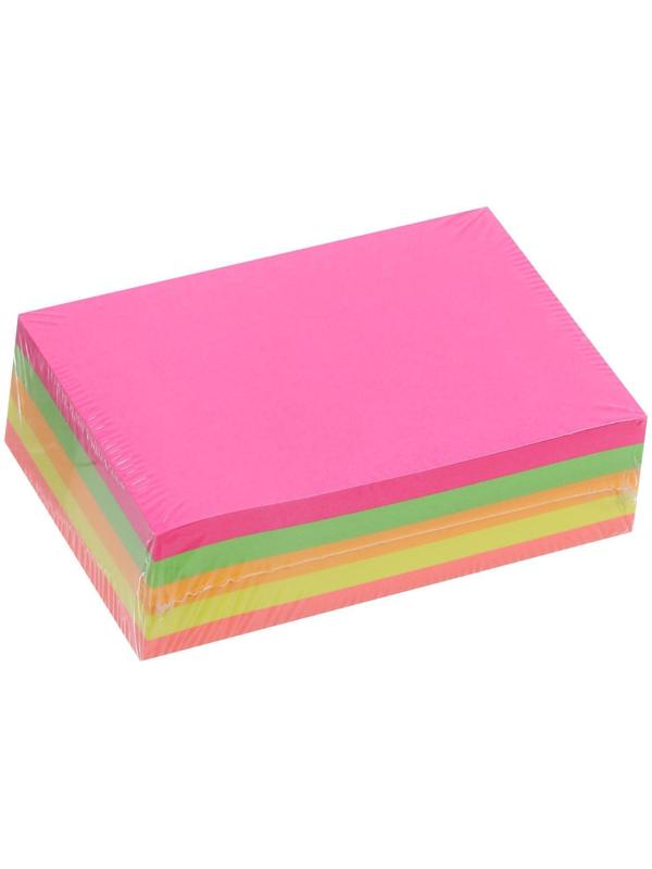 Блок с липким краем 51 мм х 76 мм, 250 листов, флуоресцентный, 5 цветов