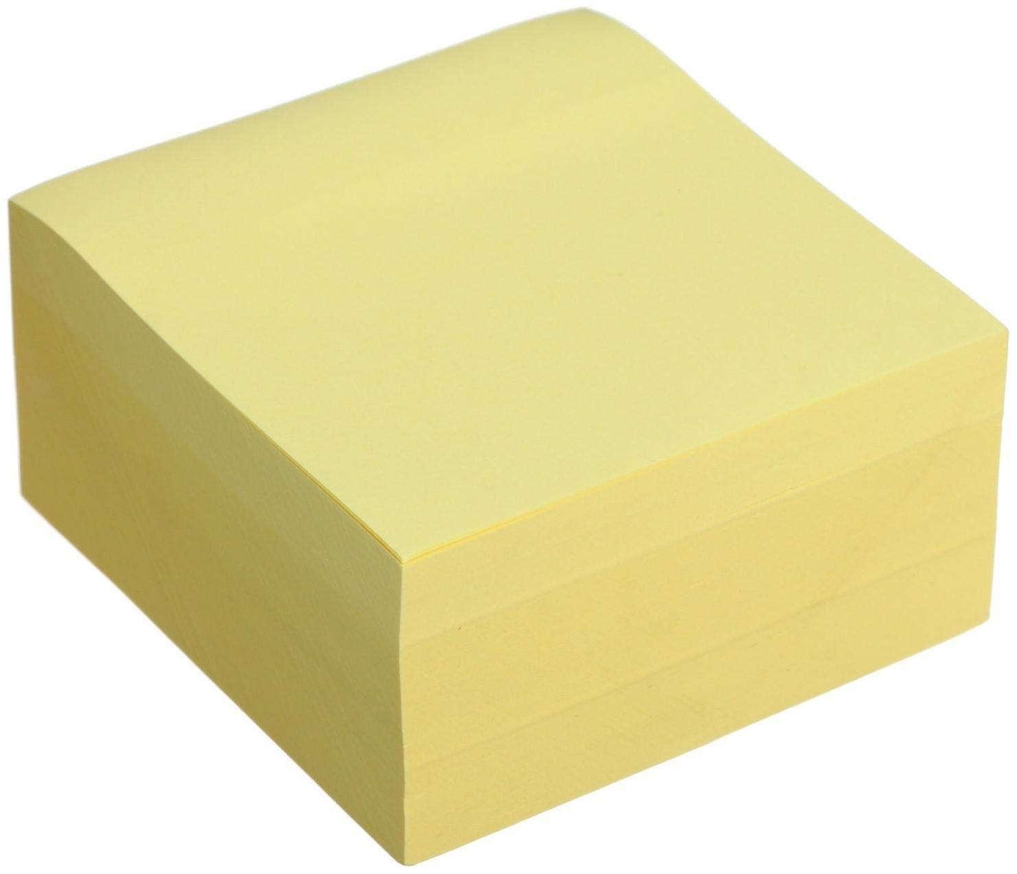 Блок с липким краем 76 мм х 76 мм, 400 листов, пастель, жёлтый