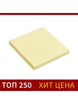 Блок с липким краем 76 мм х 76 мм, 80 листов, пастель, жёлтый