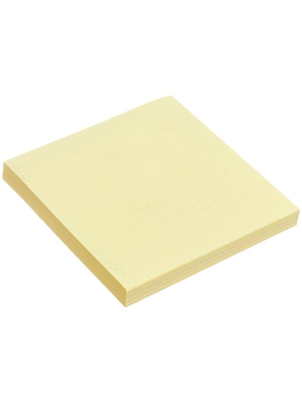 Блок с липким краем 76 мм х 76 мм, 80 листов, пастель, жёлтый