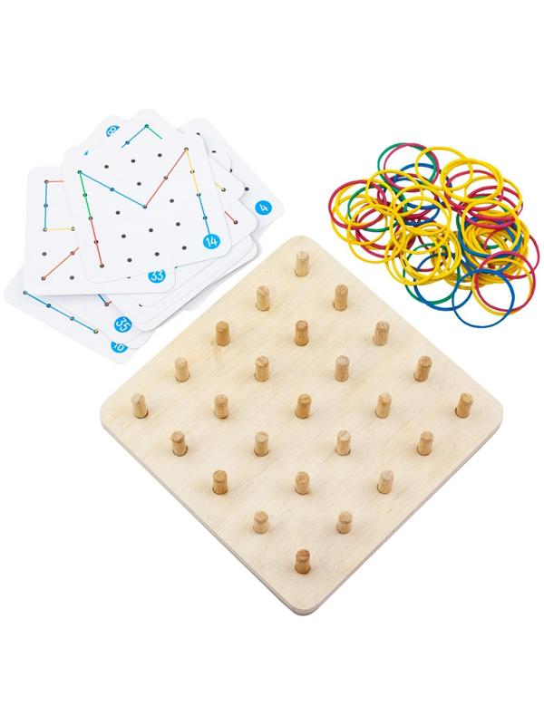 Геоборд основание, инструкция, 20 двусторонних карточек, 50 резинок, 14 × 14 × 2.5 см