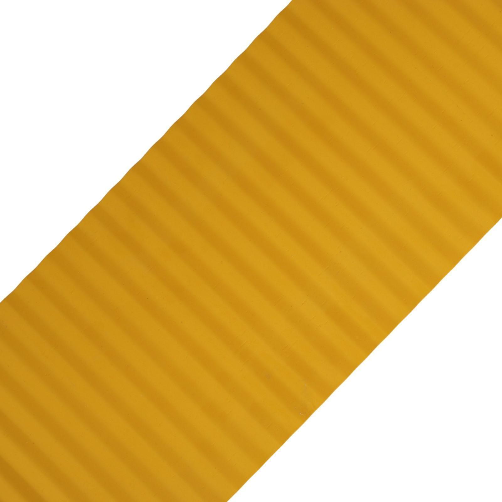 Лента бордюрная, 0.2 × 9 м, толщина 0.6 мм, пластиковая, гофра, жёлтая