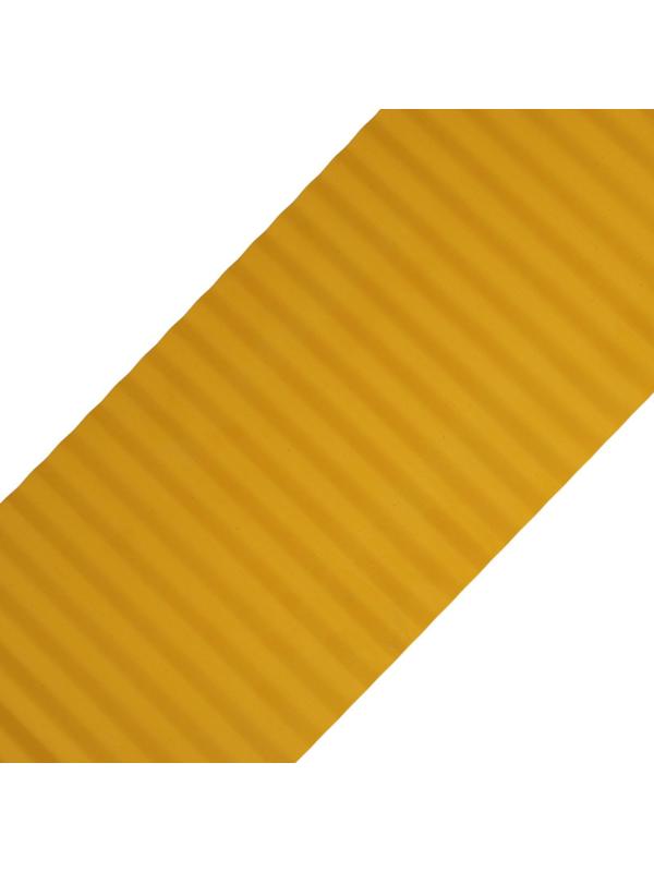Лента бордюрная, 0.2 × 9 м, толщина 0.6 мм, пластиковая, гофра, жёлтая