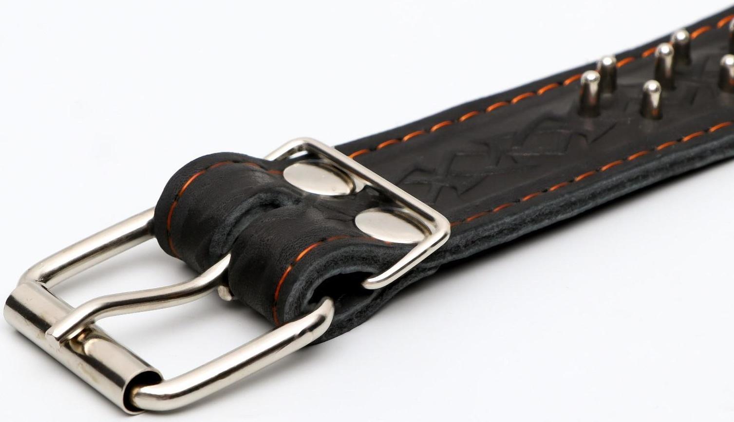 Ошейник кожаный двухслойный клёпаный 