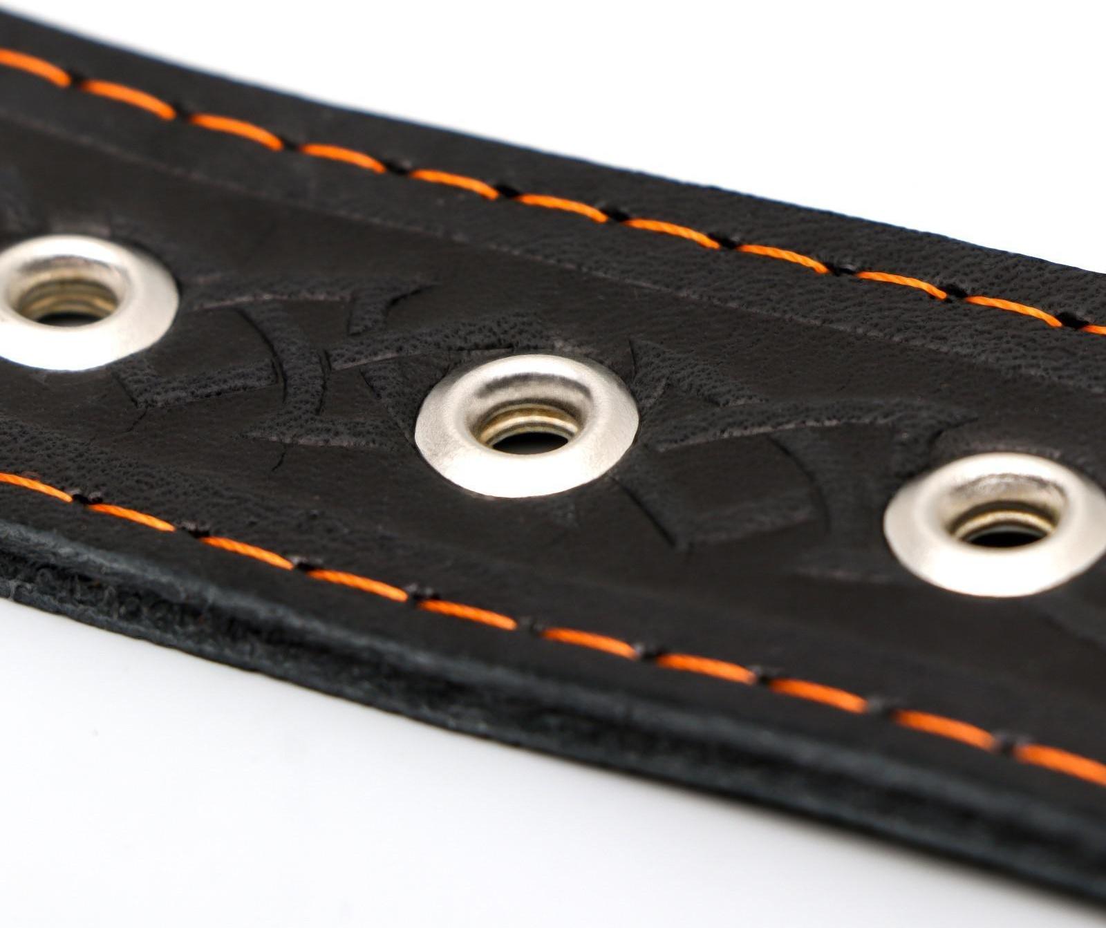 Ошейник кожаный двухслойный клёпаный 