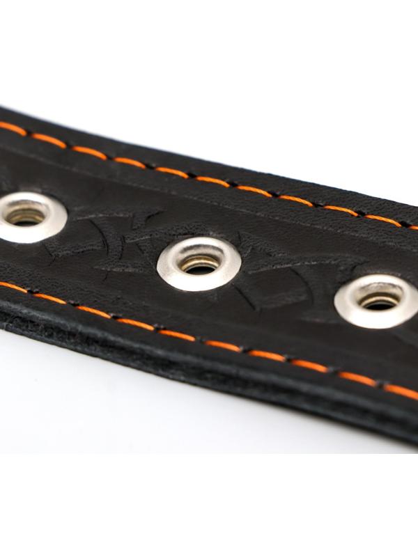 Ошейник кожаный двухслойный клёпаный 