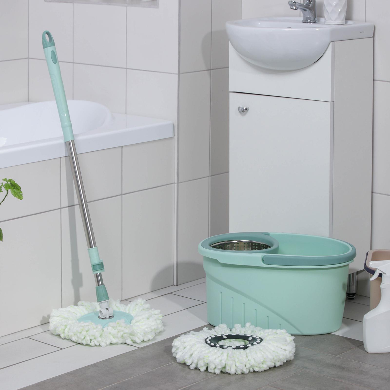 Швабра с отжимом и ведро с металлической центрифугой Доляна, 46×28×24 см, 19,2 л, швабра 16×88(120) см, доп. насадка