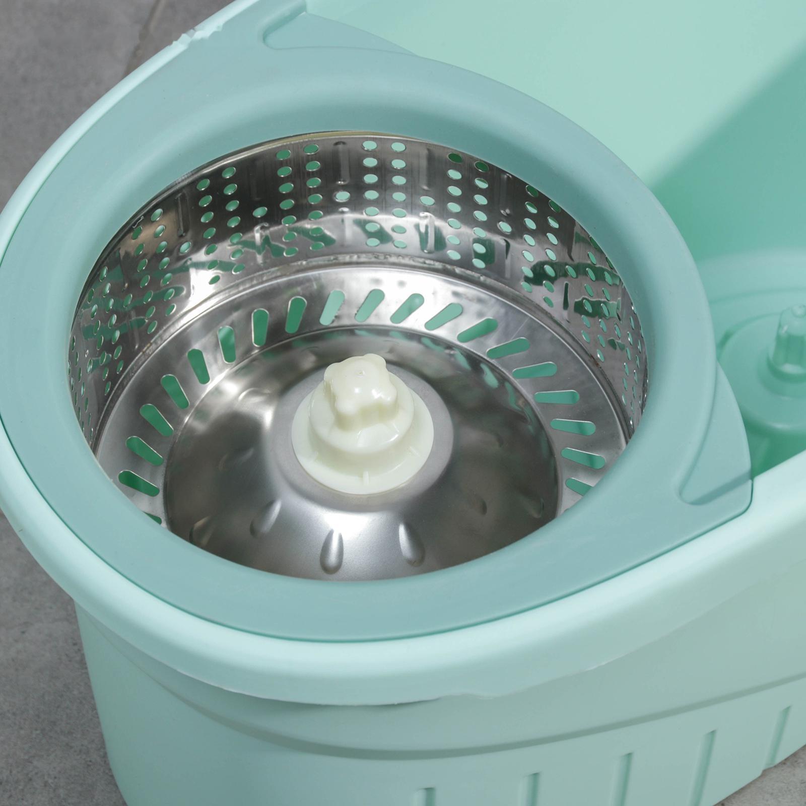 Швабра с отжимом и ведро с металлической центрифугой Доляна, 46×28×24 см, 19,2 л, швабра 16×88(120) см, доп. насадка