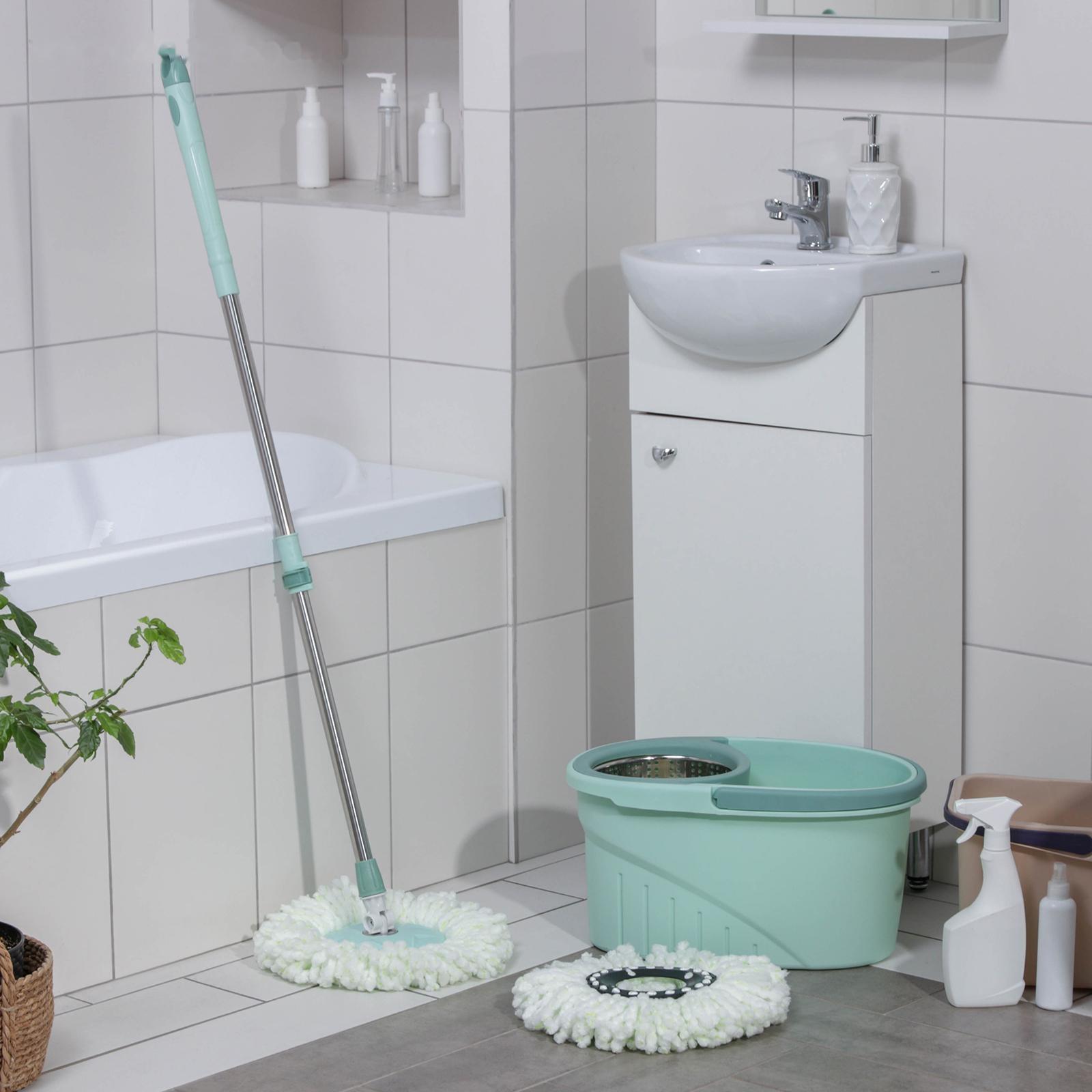 Швабра с отжимом и ведро с металлической центрифугой Доляна, 46×28×24 см, 19,2 л, швабра 16×88(120) см, доп. насадка