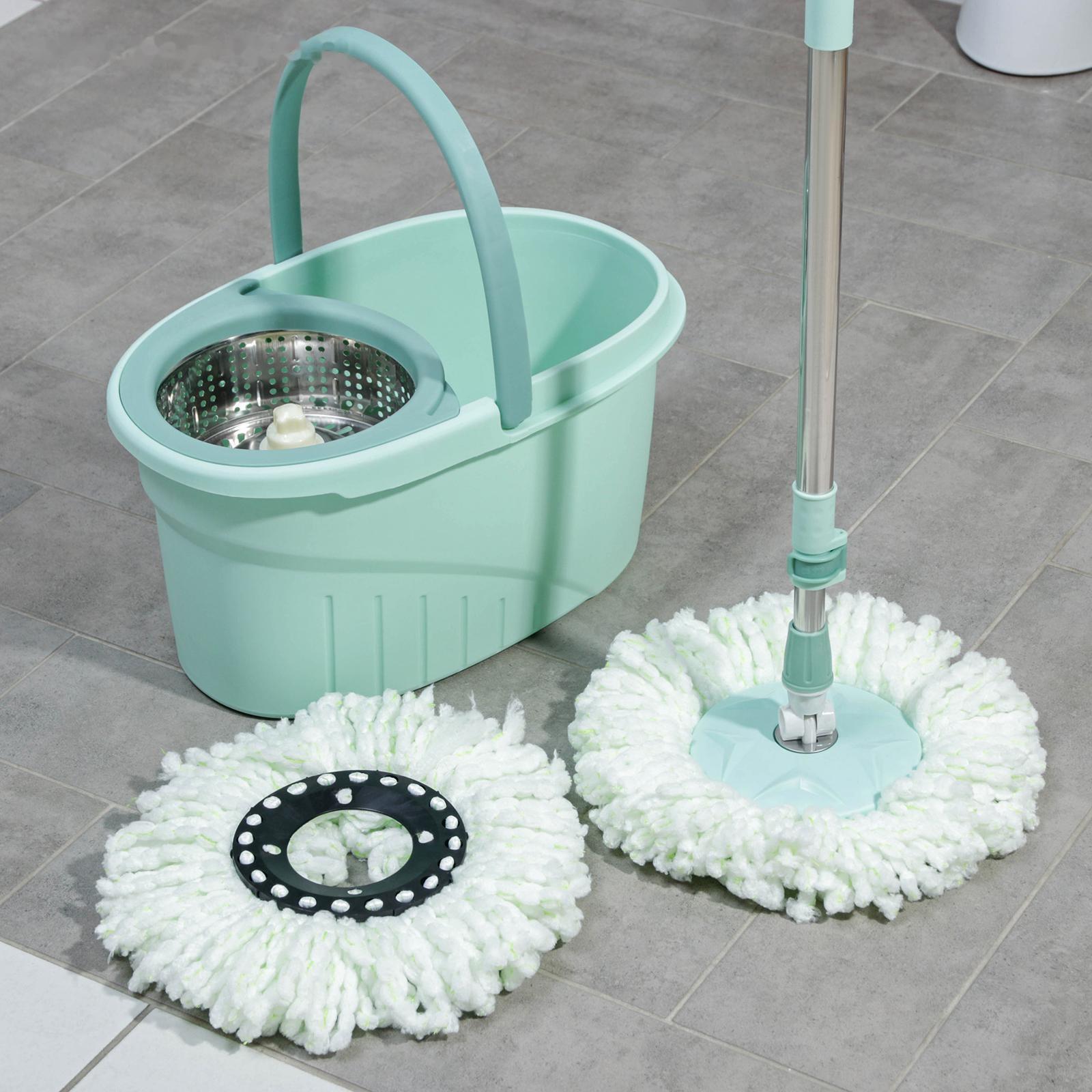 Швабра с отжимом и ведро с металлической центрифугой Доляна, 46×28×24 см, 19,2 л, швабра 16×88(120) см, доп. насадка
