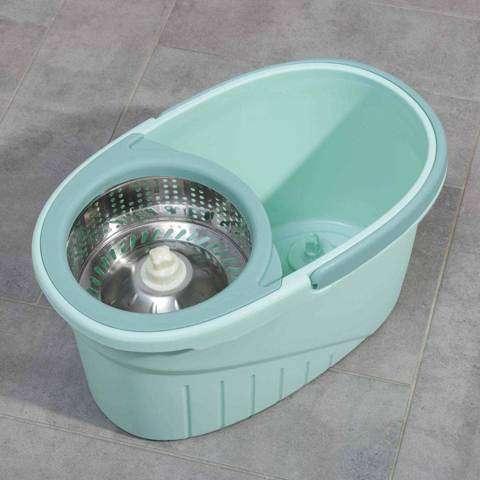 Швабра с отжимом и ведро с металлической центрифугой Доляна, 46×28×24 см, 19,2 л, швабра 16×88(120) см, доп. насадка