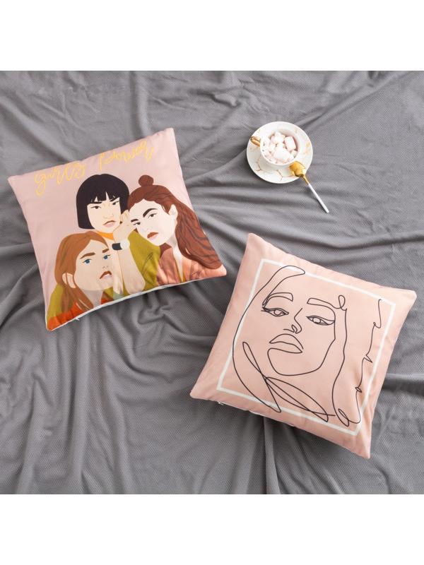 Наволочка декоративная Этель «Girls power» 40х40 см, 100% п/э, велюр